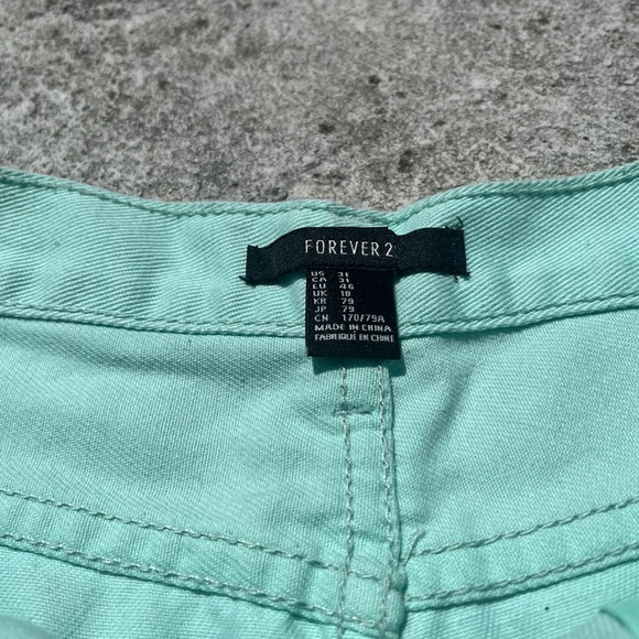 Mint Green Cutoff Shorts - Picture 7 of 7